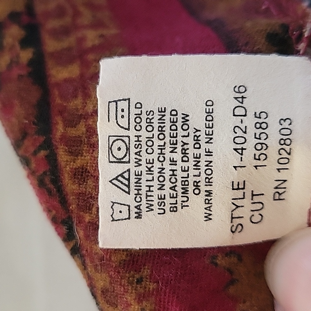 🌺3 for $10 BRIGGS Petite Burgundy Wine Paisley Skirt - Picture 6 of 9